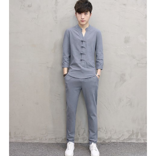 (Hàng Xuất Xịn) DT Bộ Đũi Nam Cúc Tàu ( Mát - Nhẹ Như Không) | BigBuy360 - bigbuy360.vn