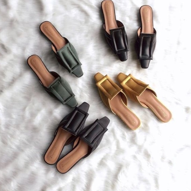 Mules bệt satin