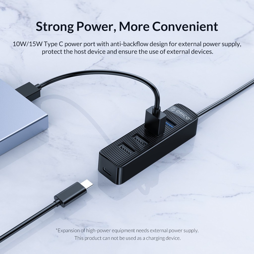 Bộ Chia USB 4 Cổng 3.0 HUB USB ORICO TWU32- 4A Hỗ Trợ Cho Tất Cả Các Dòng Máy Tính Để Mở Rộng Thêm Cổng USB