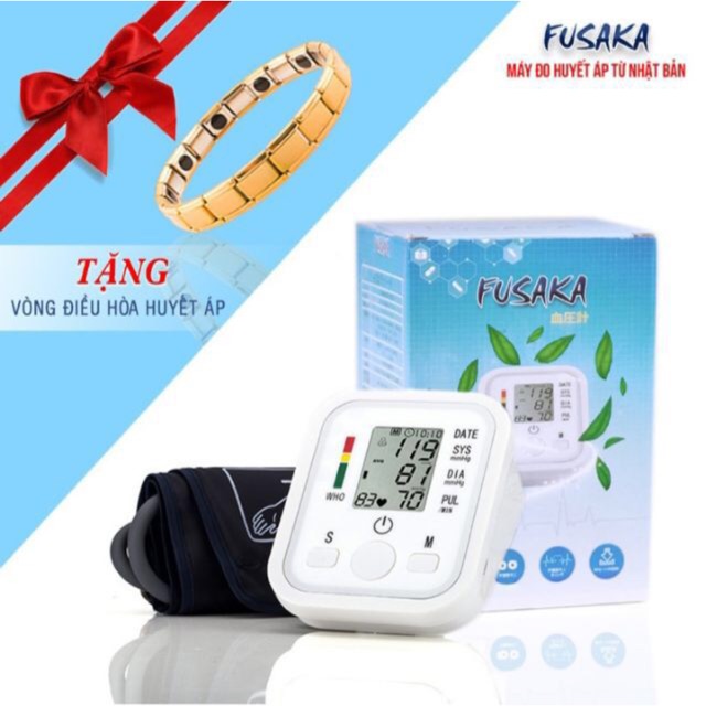 Máy Đo Huyết Áp Bắp Tay FUSAKA NHẬT BẢN, Nhịp Tim Màn Hình LCD Đo Nhanh Và Chính Xác, TẶNG VÒNG ĐIỀU HOÀ HUYẾT ÁP