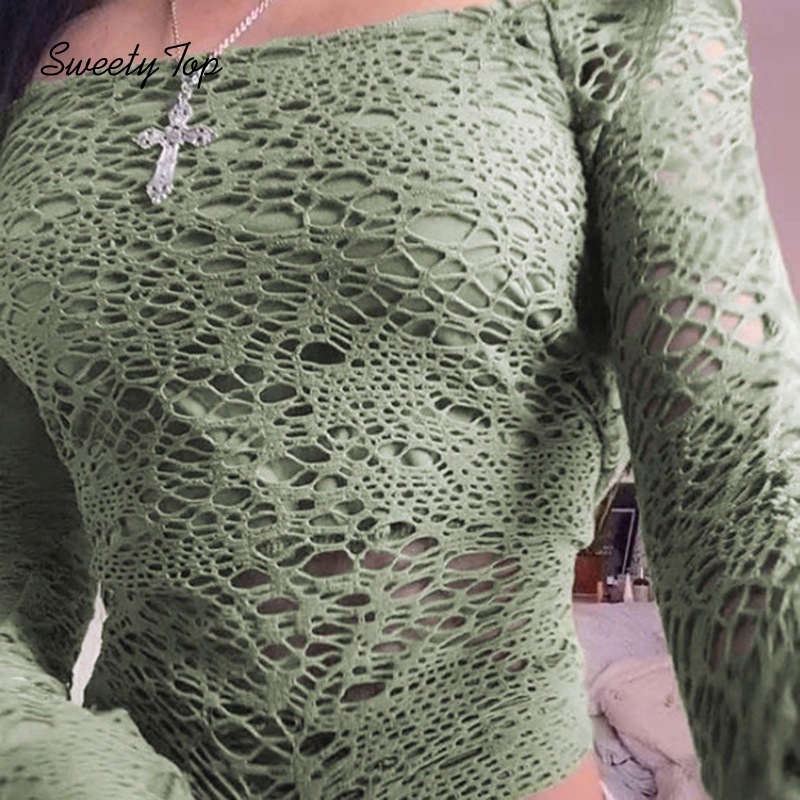 Lanlolo Áo Thun Dài Tay Trễ Vai Ôm Dáng Gợi Cảm Dành Cho Nữ