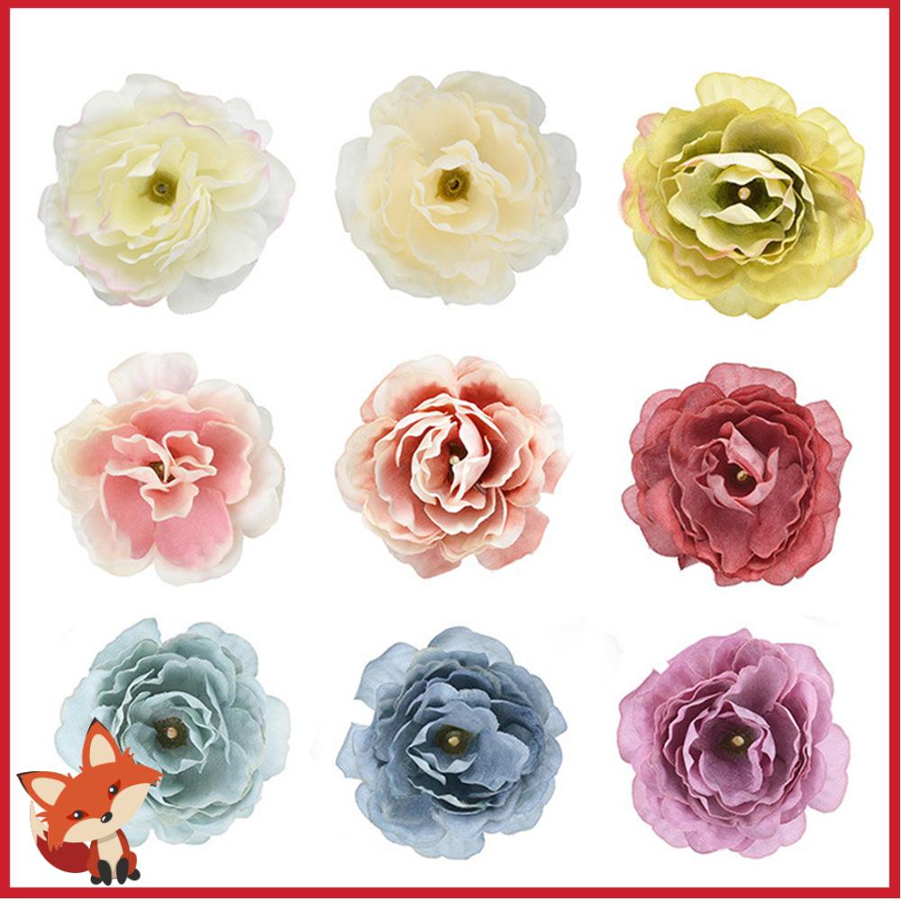 Set 10 Hoa Mẫu Đơn Giả 5cm Nhiều Màu Sắc Dùng Trang Trí