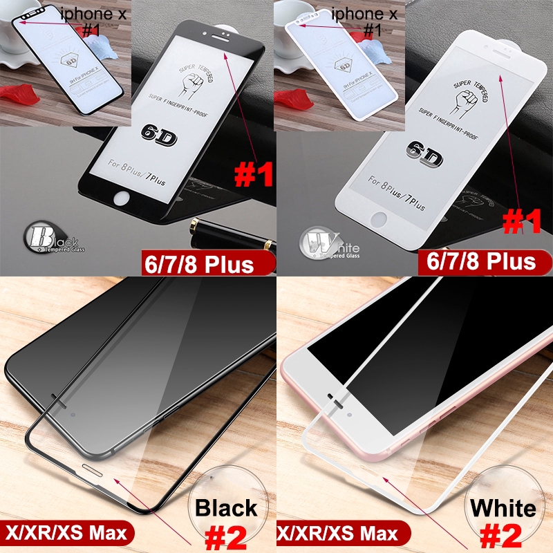 Kính cường lực viền cong 6D cho iphone 11 Pro Max iPhone X XR XS Max 8 7 6s Plus