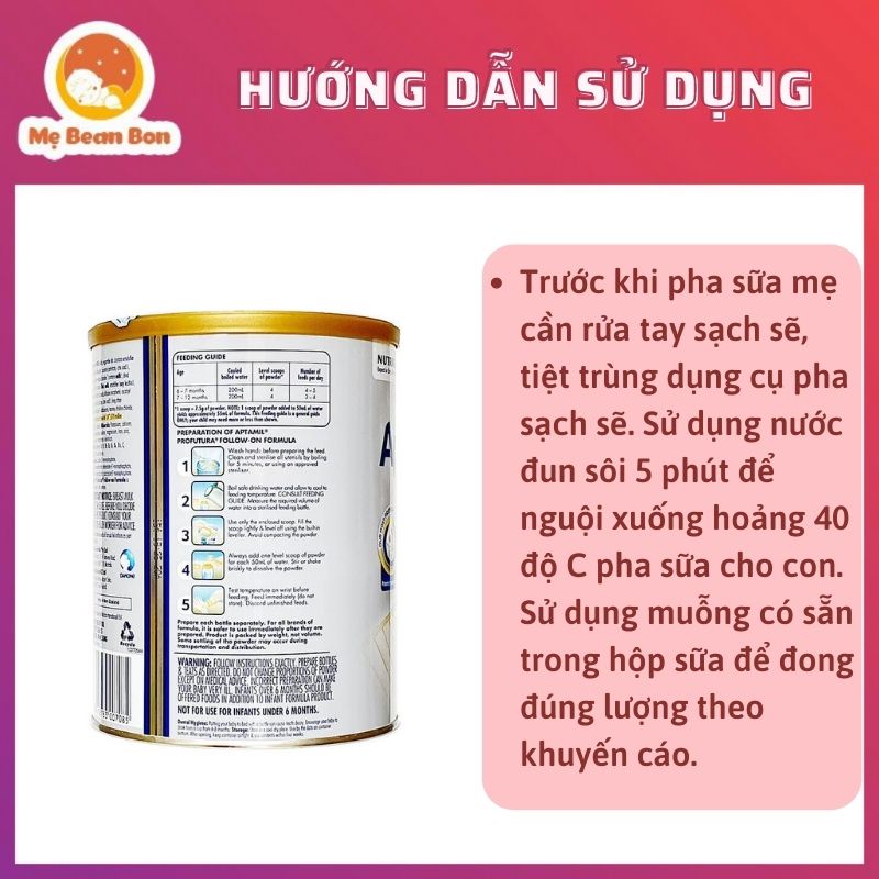 Sữa APTAMIL ÚC 900gr Đủ 4 Số PHÁT TRIỂN TỐI ƯU TRÍ NÃO VÀ THỊ GIÁC CỦA BÉ, BỔ SUNG LỢI KHUẨN