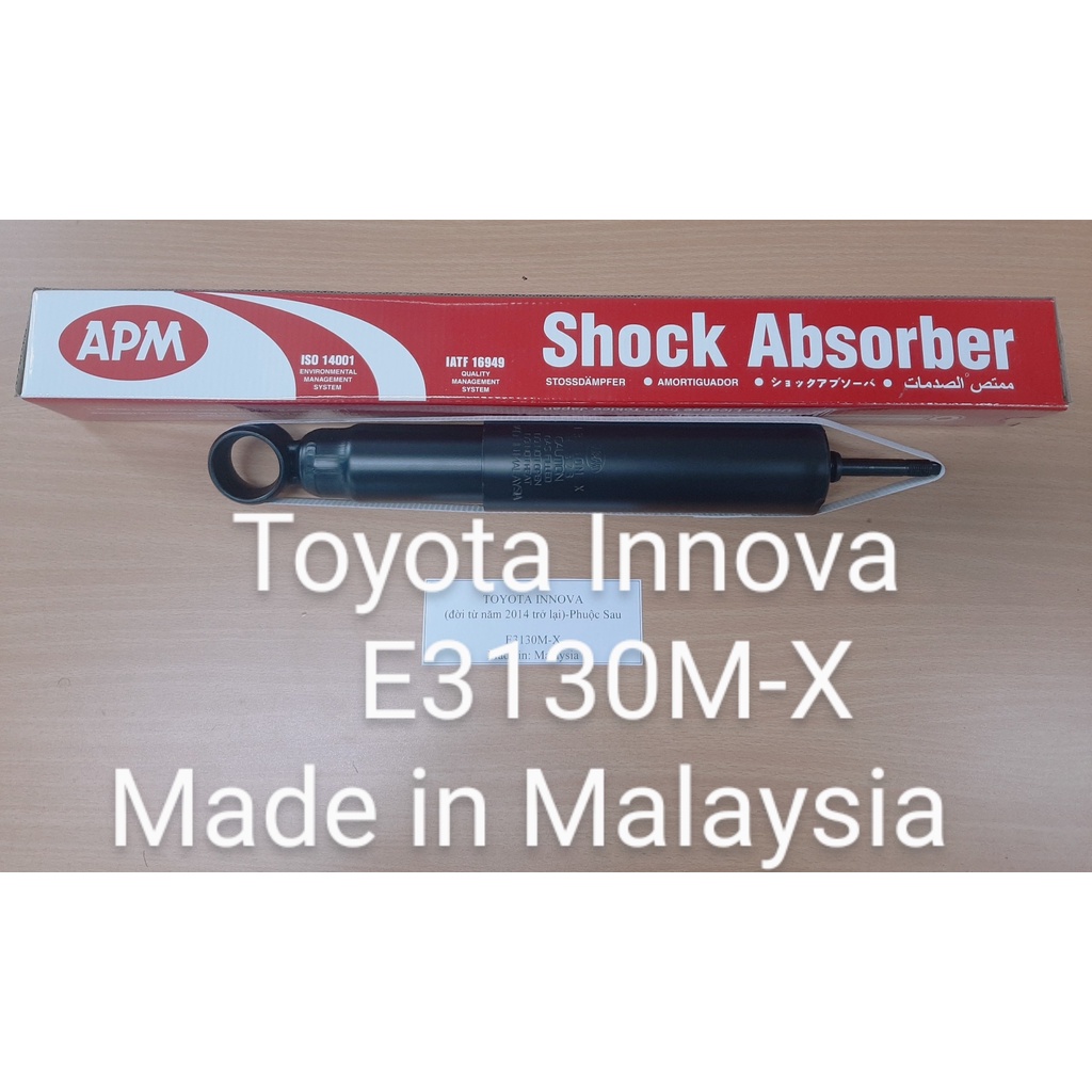 APM GIẢM XÓC TOYOTA INNOVA CHÍNH HÃNG ĐỜI 2014 TRỞ LẠI-PHUỘC SAU mã hàng E3130M-X, BẢO HÀNH 6 THÁNG LẮP ĐẶT, 1 ĐỔI 1.