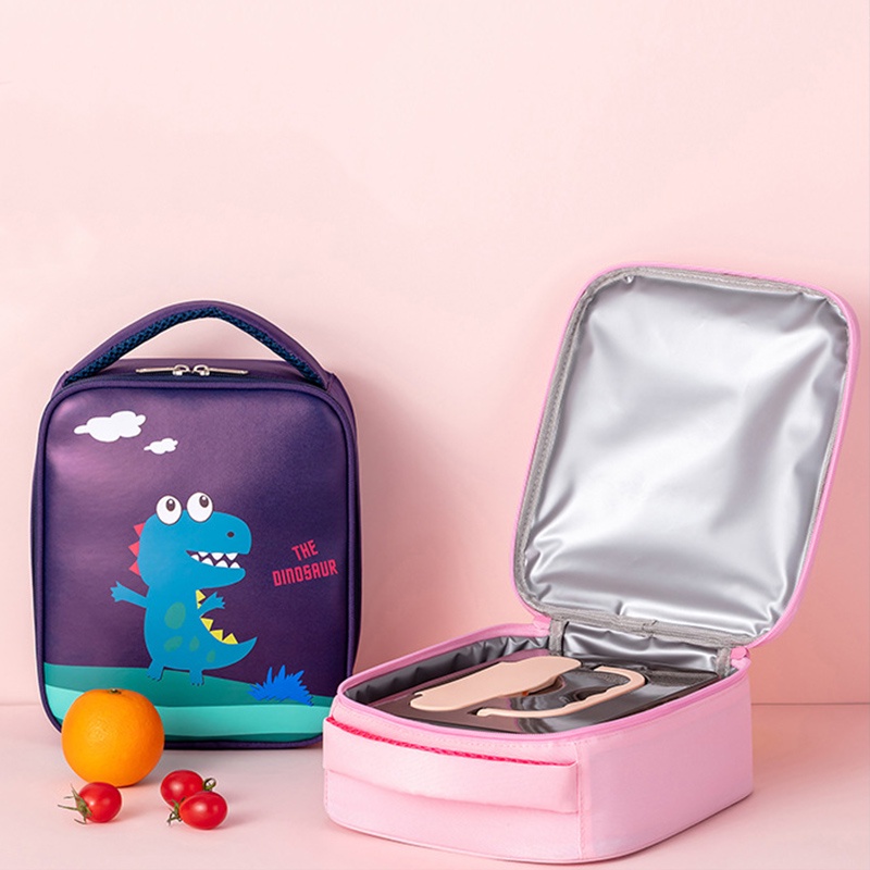 ONLY HOUSE Túi PU Cách Nhiệt Đựng Hộp Cơm Trưa In Họa Tiết Hoạt Hình Dễ Thương Cho Bé