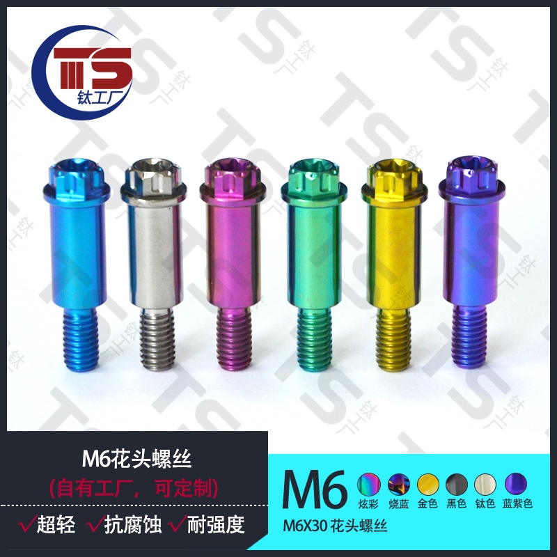 Ốc Vít Hợp Kim Titan M6 * 30 * 1.0 Chuyên Dụng Cho Phanh Tay Xe Mô Tô Ts M6