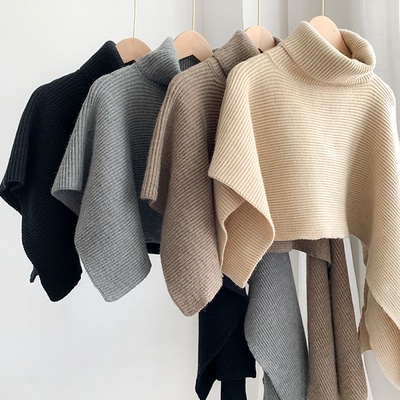 Áo khoác len QADCOL cổ lọ thời trang cho nữ