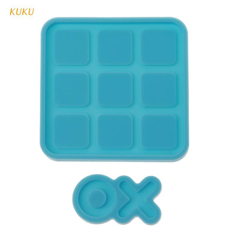 [KUKU] Handmade Tic Tac Toe Game with Board Resin Mold Classic Game Fun Resin Mold Kit