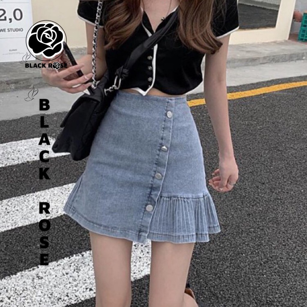 Chân Váy Bò Jean Chữ A Cao Cấp BLACK ROSE Váy Đầm Bò Rin Demin Nữ Phong Cách Hàn Quốc Hot Trend 2021 Mùa Hè-TẤM BOUTIQUE | BigBuy360 - bigbuy360.vn
