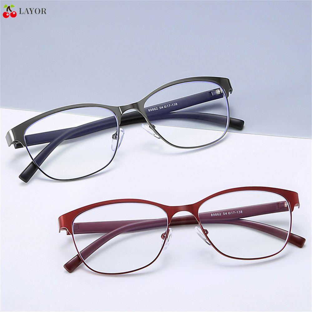 Mắt Kính Đọc Sách Nửa Gọng Kim Loại Nhẹ Chống Ánh Sáng Xanh Hình Chữ Nhật Có Nhiều Màu Sắc Cho Nam Và Nữ