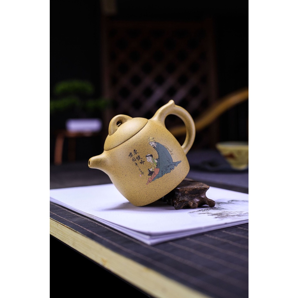 Ấm Tử Sa Nghi Hưng Tần Quyền Sư Đồ 320 ml (Chi Ma Đoạn)