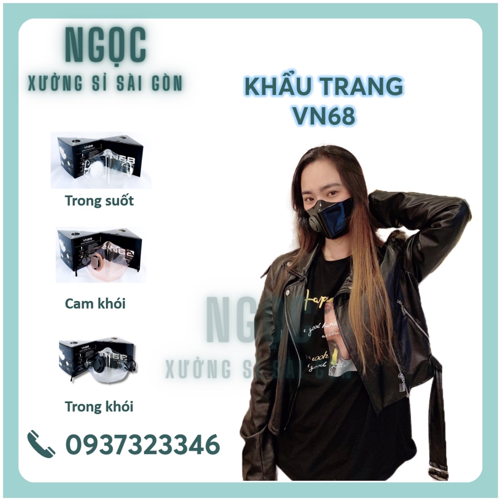 Khẩu Trang VN68 trong suốt,cam trắng đen,khói sử dụng nhiều lần