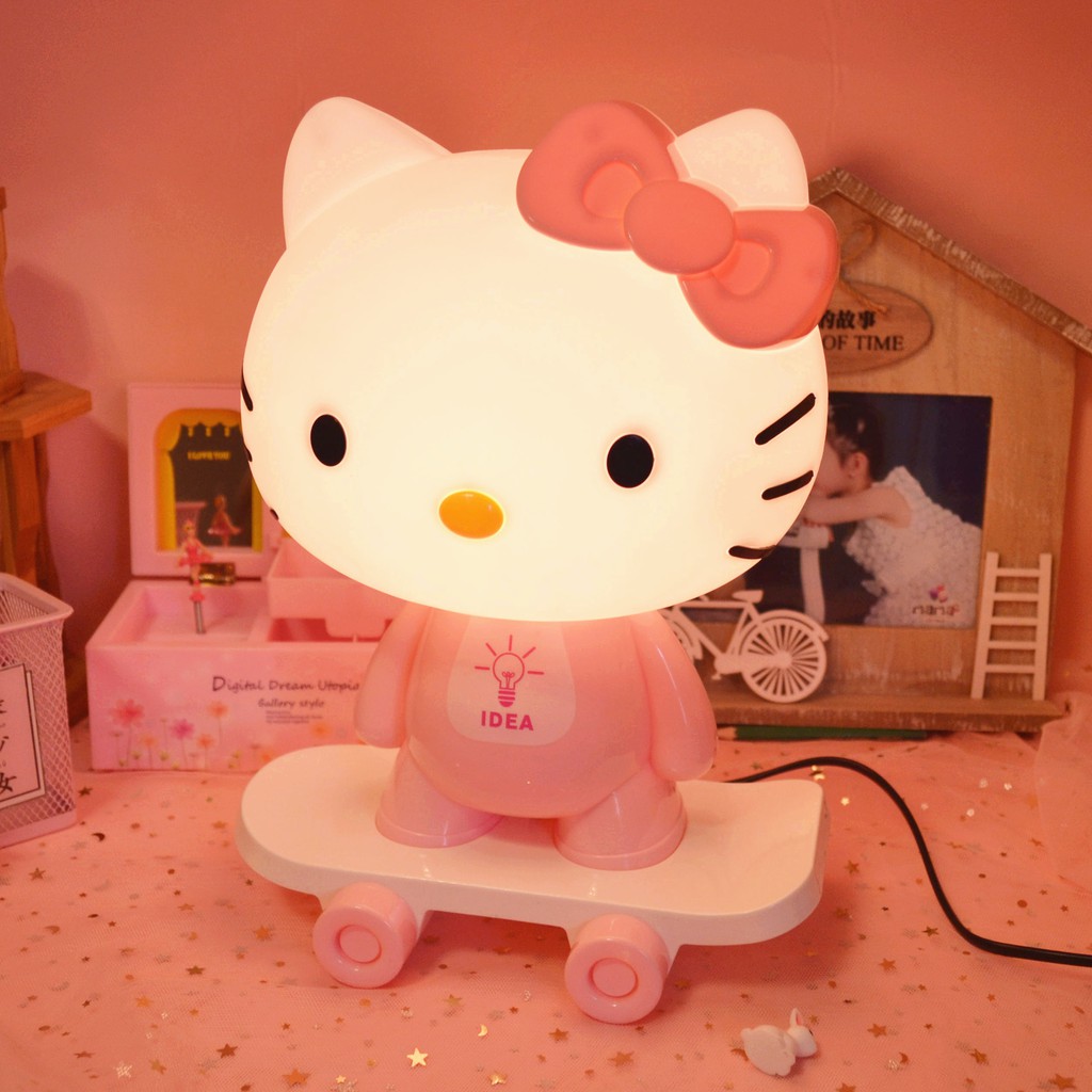 Đèn Ngủ Để Bàn Hình Mèo Hello Kitty Xinh Xắn Cho Bé Gái