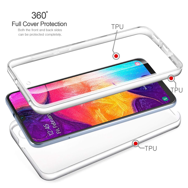 Ốp Điện Thoại Topewon Silicon Bảo Vệ Hai Mặt Toàn Diện 360 Độ Cho Samsung Galaxy Note 3 5 8 9 10 Plus