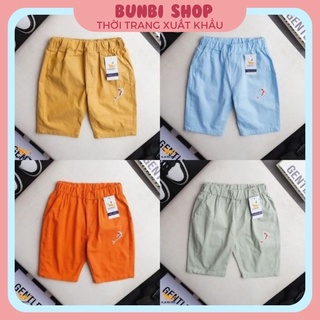Quần short bé trai Kanimi, quần sooc Kaki thêu cá heo siêu đẹp hàng việt nam xuất khẩu chuẩn loại 1