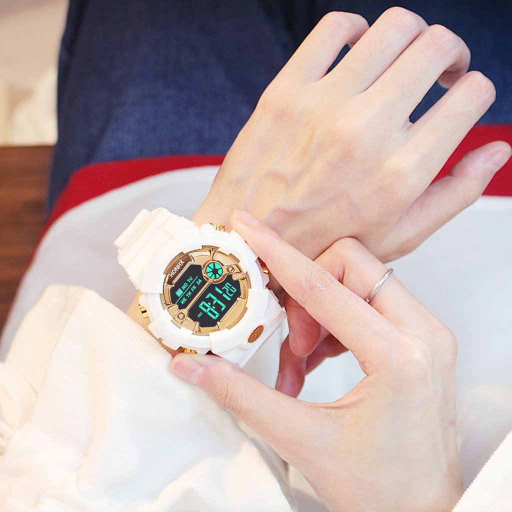 Đồng Hồ NỮ HONHX Sports - Điện Tử Dây Silicone Bền Chắc