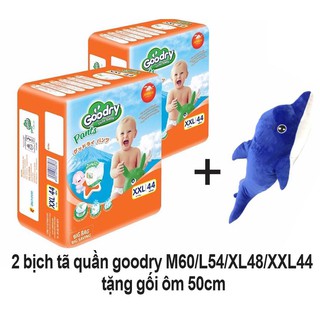 ( 2 gói + 1 cá heo to)---Tã quần Goodry Nhật Bản - M60, L54, XL48, XXL44