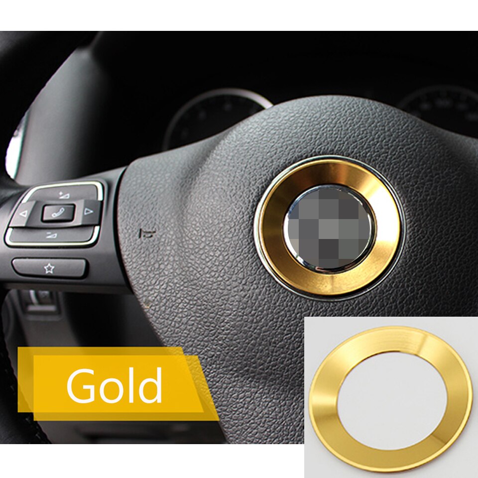 Miếng Dán Hợp Kim Nhôm Trang Trí Vô Lăng Xe Hơi Volkswagen VW Passat b7 b8 Bora POLO GOLF 6 7 Jetta MK6 Tiguan CC Scirocco