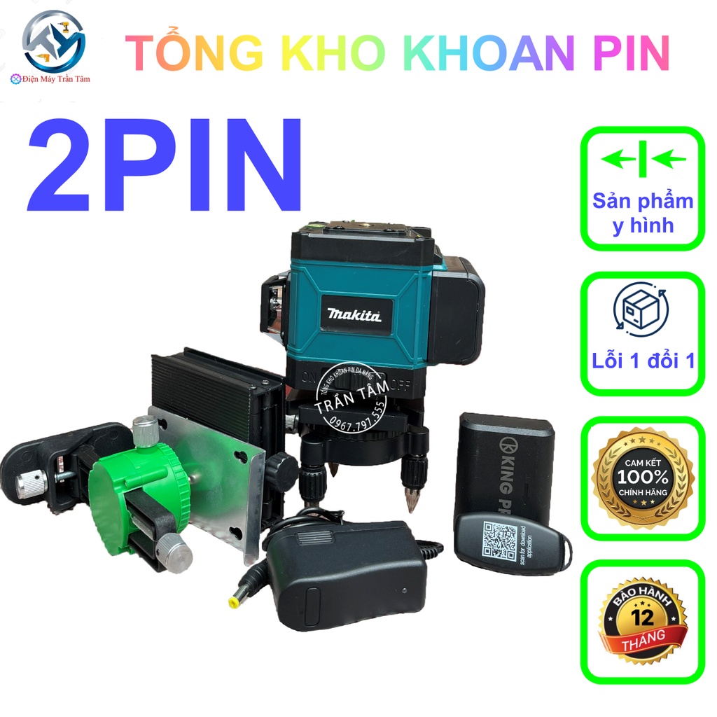 Máy cân bằng laze 12 tia xanh MAKITA dùng trong thi công đi dây, máng cáp, công tắc, ổ cắm, lắp đèn, ống dẫn nước...