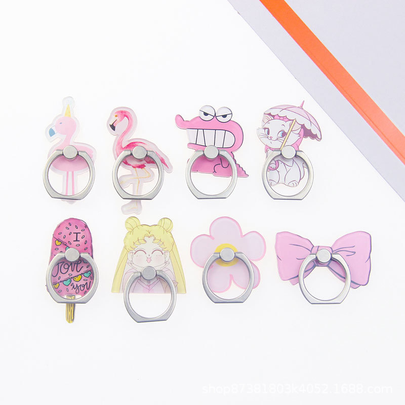 New Cartoon Pink Selection Sailor Moon Flamingo Cat Popsicle Girls Love Mobile Phone Ring Holder Desktop Mobile Phone Bracket Dây điện thoại di động