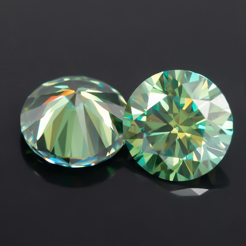 Phụ Kiện Kim Cương Màu Vàng / Xanh Lá VVS1 Moissanite