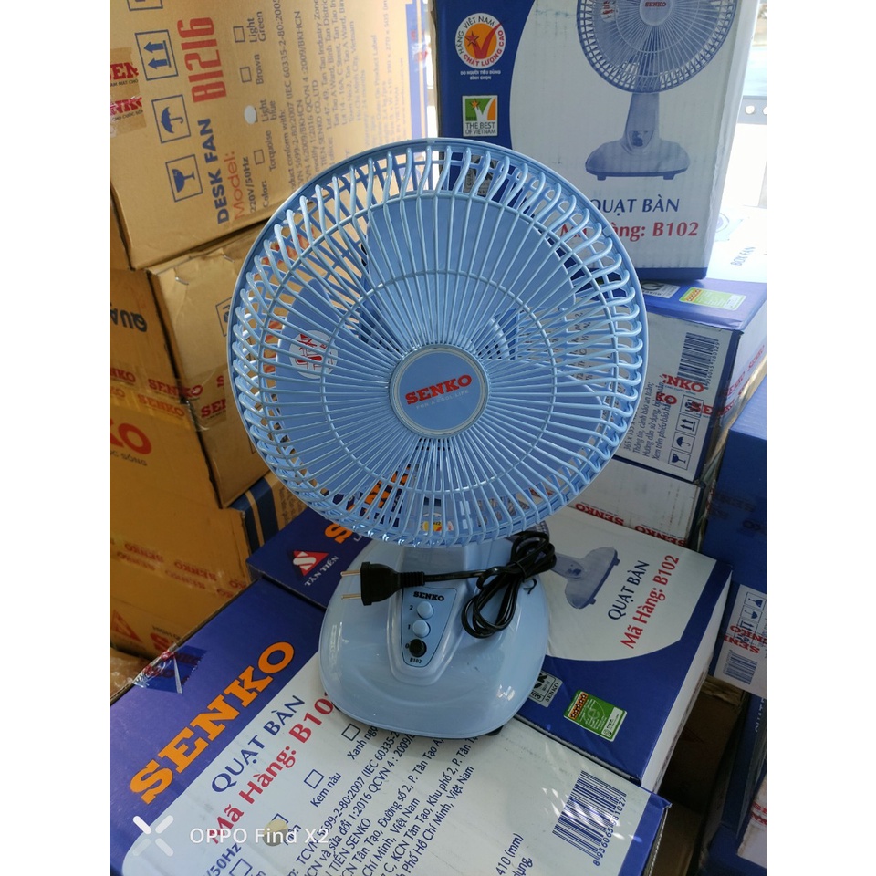 Quạt bàn Senko mẫu mới B1213/1216/B102 bảo hành 2 năm, nút vặn