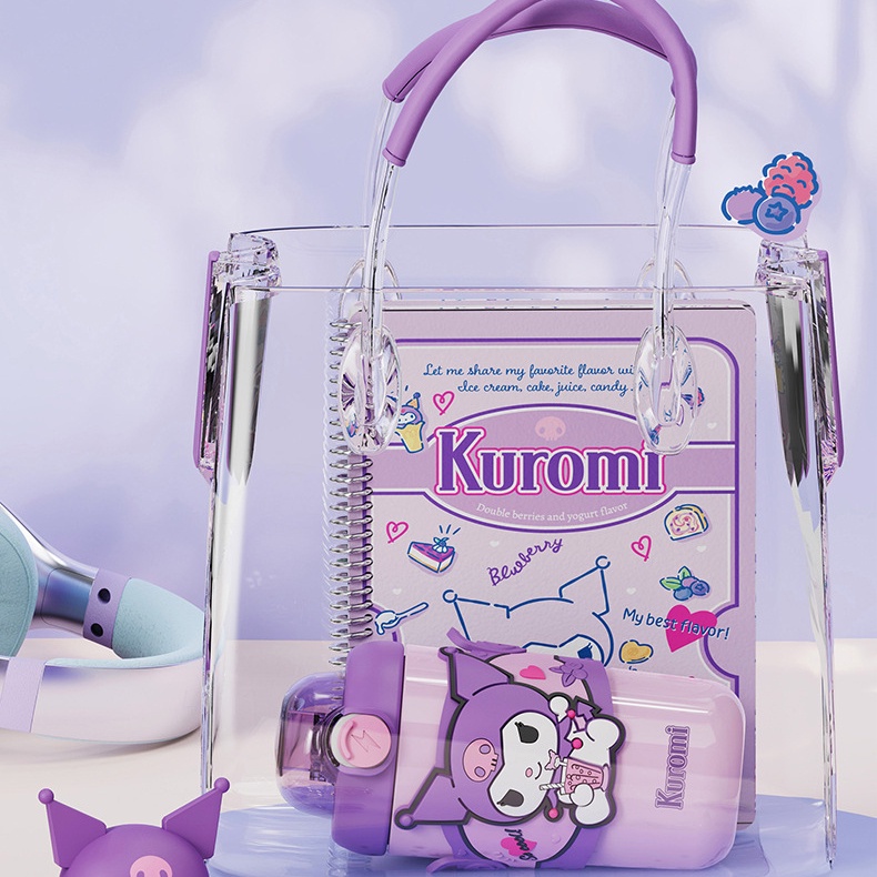 Bình Nước Giữ Nhiệt Bằng Thép Không Gỉ Có Ống Hút Họa Tiết Hoạt Hình Melody Dễ Thương Cho Bé