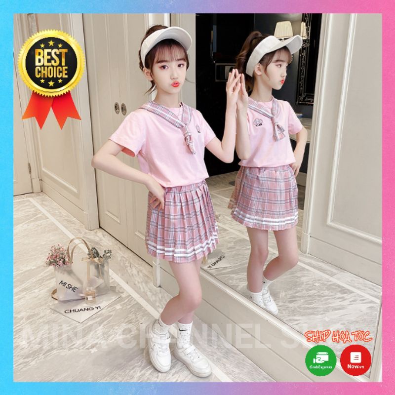 Bộ váy, đầm bé gái (6 tuổi - 13 tuổi, 15kg-45kg) Hàng Cao Cấp Siêu Đáng Yêu.