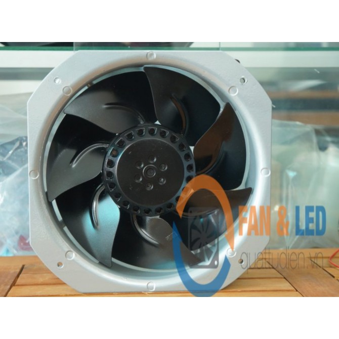 Quạt hút, quạt tản nhiệt cánh sắt chịu nhiệt cao EBM-Papst W2E200-HK38-01, 230VAC, 225mm 22cm 200mm 225x225x80mm