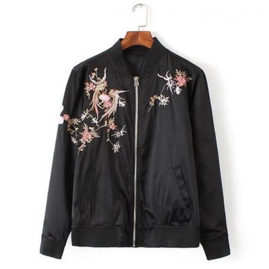 Áo khoác bomber thêu, áo bomber thêu  2 lớp cực đẹp