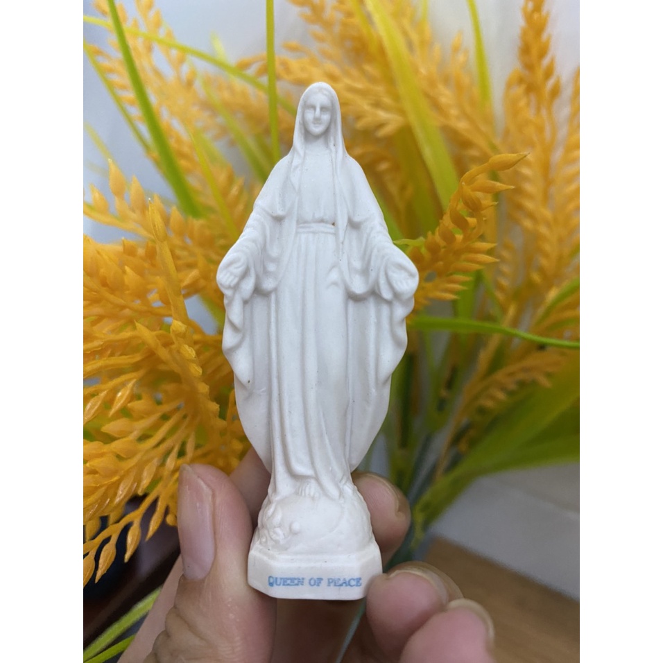 421.Tượng công giáo - Mẹ ban ơn gốm sứ 7cm trắng