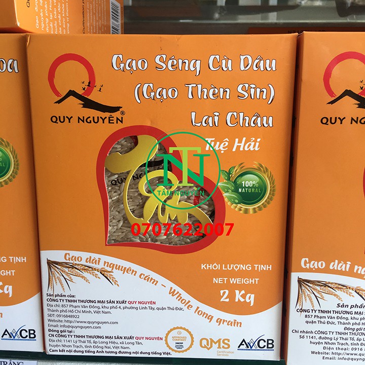 Gạo lứt trắng Séng Cù Dâu (Gạo Thèn Sin) Lai Châu – Hộp 2kg