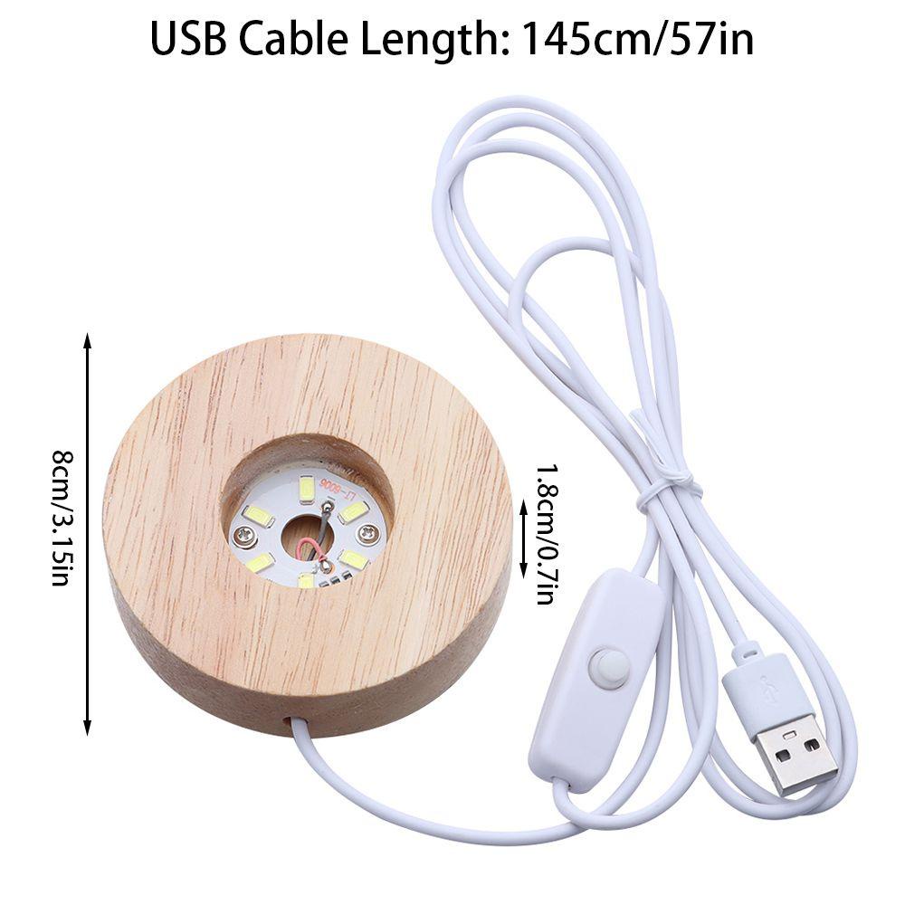 LONTIME Đế Gỗ Đứng Có Đèn LED Trang Trí Nhà Cửa Lãng Mạn