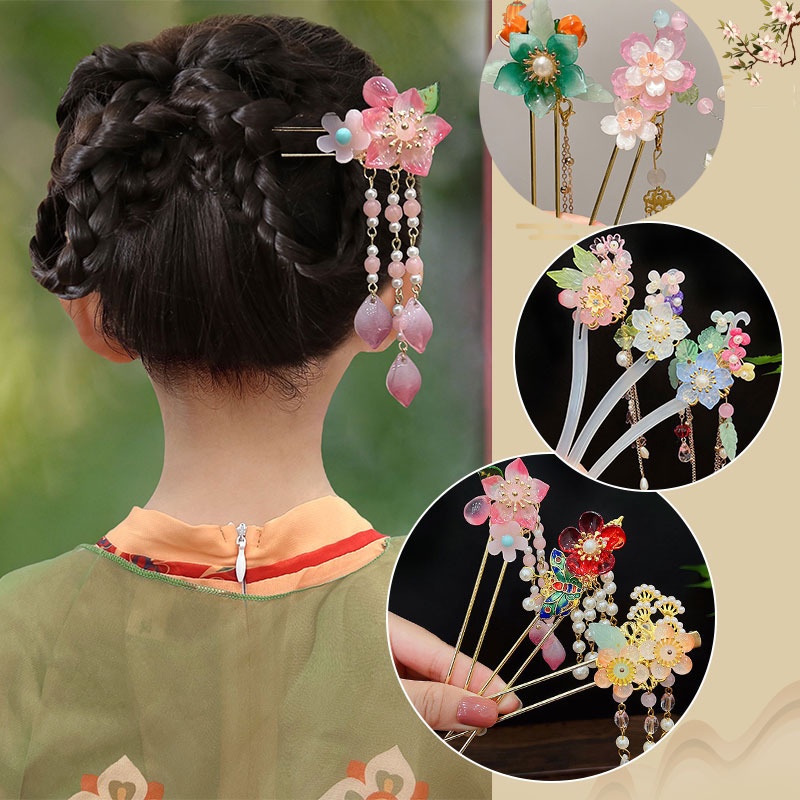Trâm Cài Tóc Hình Chữ U Phong Cách Vintage Thanh Lịch