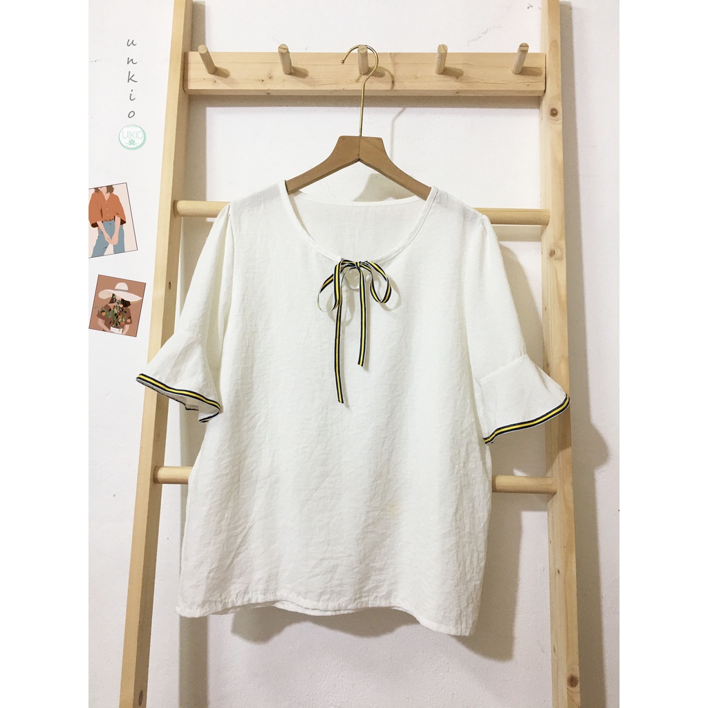 Áo trắng kiểu thắt nơ 2hand
