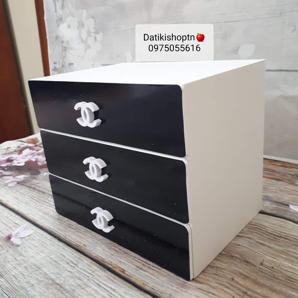 Kệ tủ đựng đồng hồ kính mắt đen 3 tầng