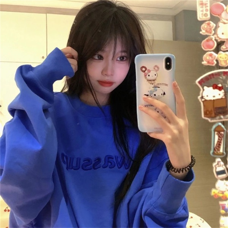 NRVP Áo Hoodie Dáng Rộng Thời Trang Hàn Quốc Đơn Giản Cá Tính Cho Nữ