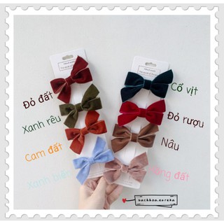 Kẹp tóc mái nơ nhung