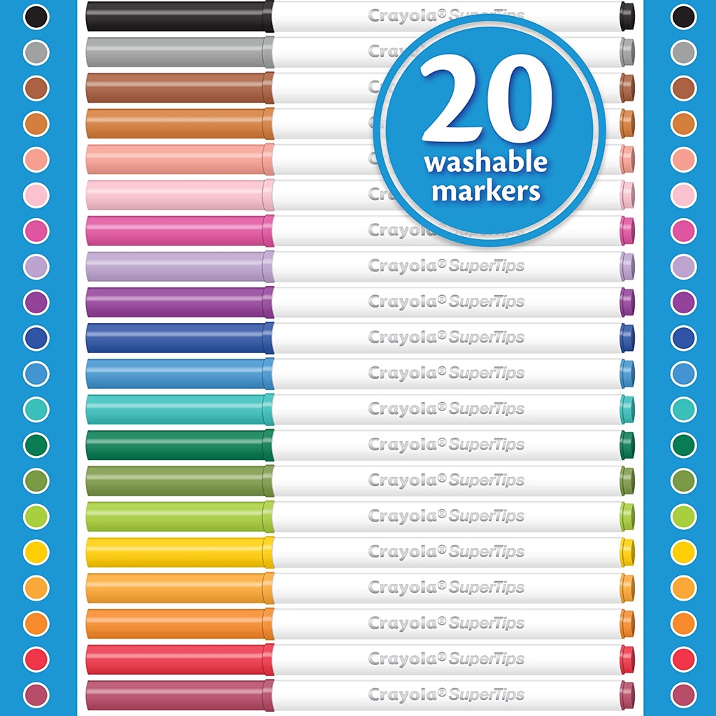 Bộ bút lông 20 màu Crayola Supertips Washable Markers