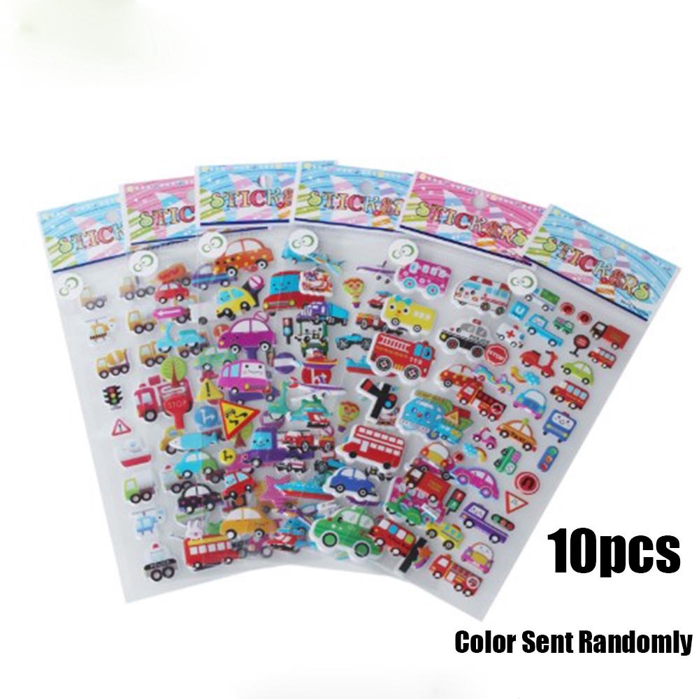 10 tấm hình dán hoạt hình 3D trang trí sổ lưu niệm