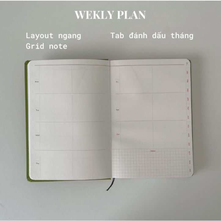 Sổ Crabit Planner 2022 Planificateur - Emeral Planner Xanh ngọc