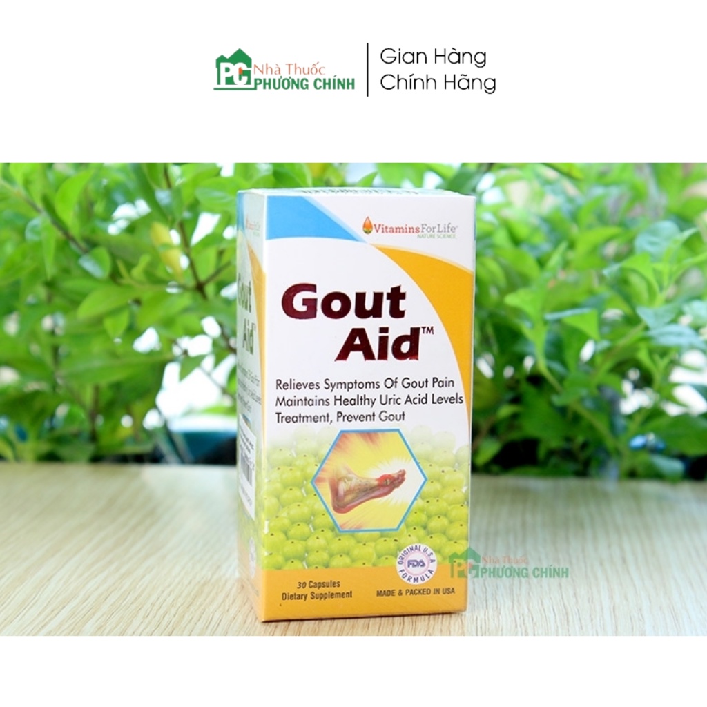 Viên Uống Gout Aid Vitamins For Life Giúp Giảm Sưng Đau &amp; Acid Uric Trong Máu (Hộp 30 Viên)