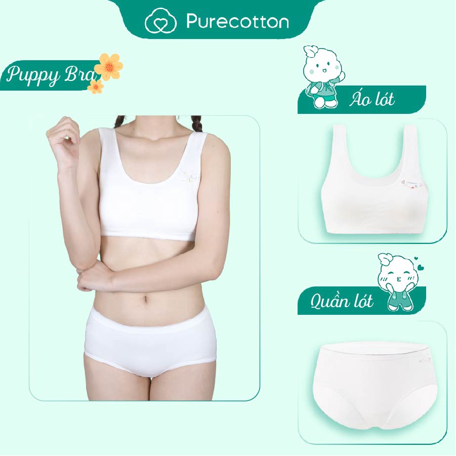 Bộ đồ lót bé gái Purecotton chất liệu sợi sồi cao cấp mềm mại Puppy Bra PC079