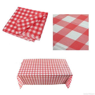 Khăn Trải Bàn 1.6M*1.6M Bằng Nhựa Dùng Một Lần Họa Tiết Sọc Caro Đỏ Tiện Dụng Mang Theo Dã Ngoại/ Tiệc Tùng