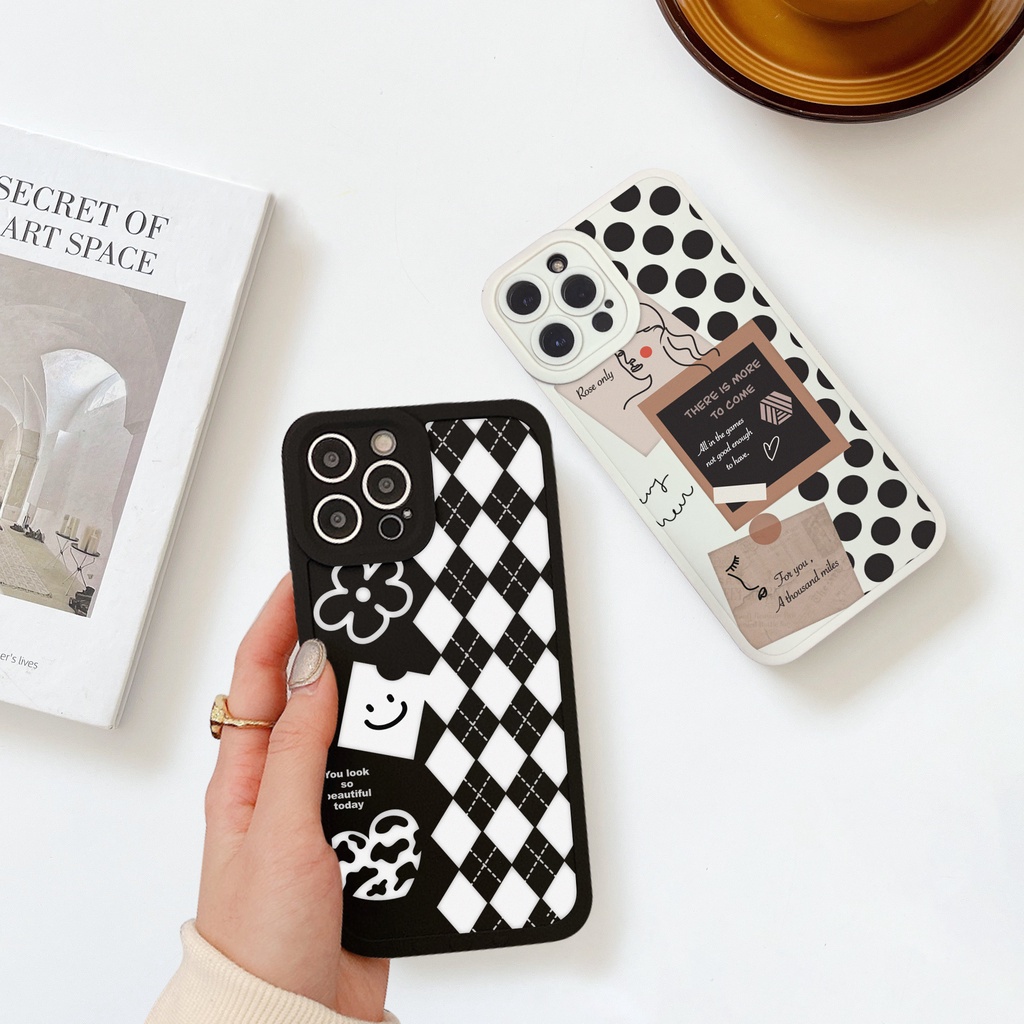 Ốp lưng iphone cạnh vuông lỗ camera chấm bi 6s/6splus/7/7plus/8/8plus/x/xr/xs/11/12/13/pro/max/plus/promax-Awifi V3-2 | BigBuy360 - bigbuy360.vn