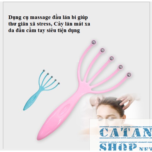 Dụng cụ massage đầu lăn Bi giúp thư giãn xã stress, Cây lăn mát xa da đầu cầm tay siêu tiện dụng- GD473-Massage-DauBi