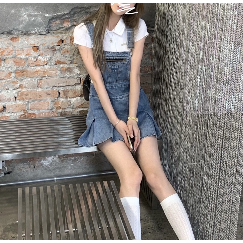 Váy yếm bò chân váy dáng tennis hot trend siêu xinh và trẻ trung