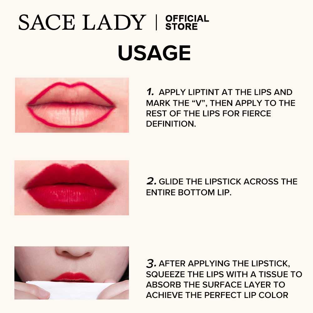 Set Son Môi / Son Lót/ Kem Che Khuyết Điểm Sace Lady Mỹ Lâu Trôi Trang Điểm Thời Trang 61g | BigBuy360 - bigbuy360.vn