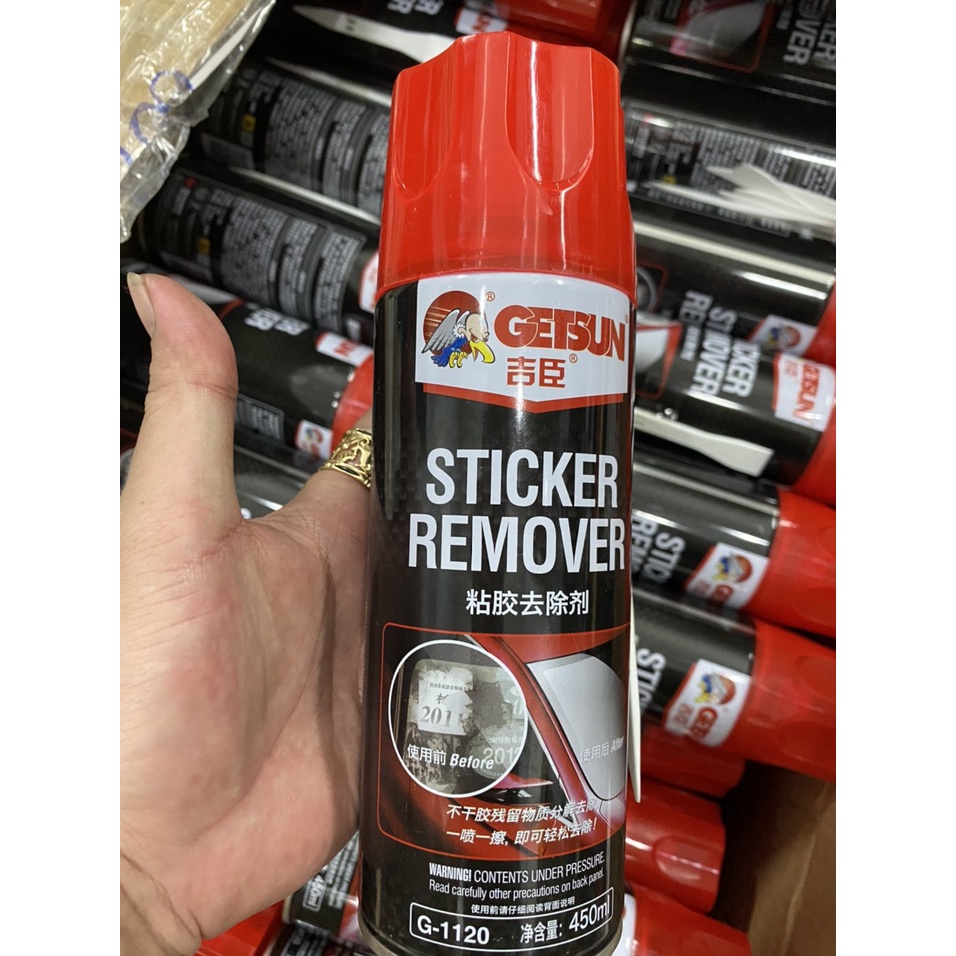 BN. Xịt tẩy sơn,  keo, băng dính, nhựa đường Getsun G-1120 Sticker Remover 450ml.(Hàng độc cho anh em thợ bãi )